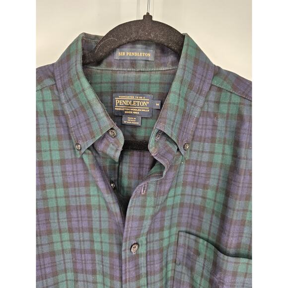Pendleton Men's Vintage Plaid Long Sleeve Button Down Flannel Shirt Size M - Picture 3 of 5